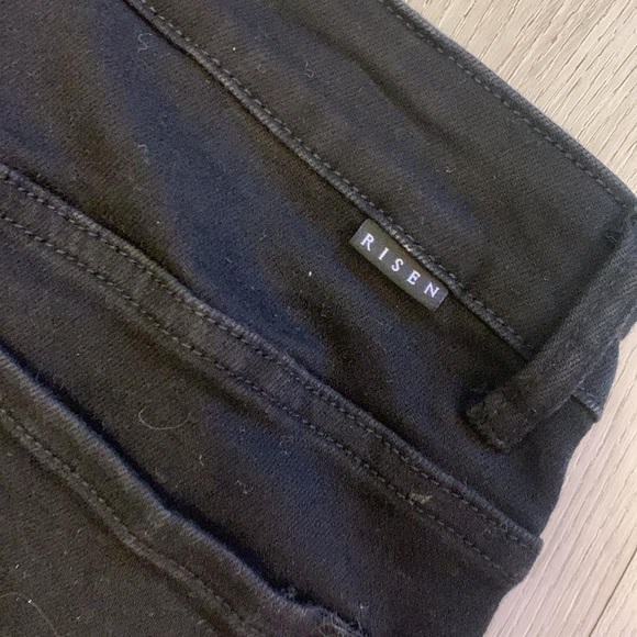 Risen‎ jeans black distressed bling bling size 13/31 high waisted raw ham party - Picture 15 of 16